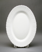 Assiette ovale en verre opale blanc de 12 pouces, résistante à la chaleur, en verre opale blanc trempé, pour la table