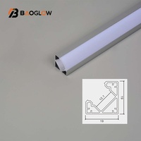 Prix usine 19*19 Angle encastré au plafond haut coin ligne lampe Led profil lumière en aluminium profil plafond coin pour bande Led