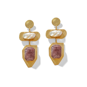Nouveau modèle de boucle d'oreille en or faite à la main avec pierres précieuses, boucles d'oreilles ethniques tendance pour les mariages, les fêtes et les fiançailles en laiton rhodié, vente en gros - Product Image 2