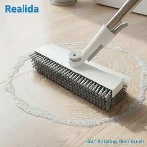 Brosse de nettoyage de sol manuelle OEM, manche réglable, rotative à 360°, à poils durs, outil de nettoyage de sol - Product Image 1