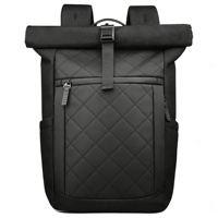 Sac à dos pour ordinateur portable en PU imperméable urbain Fonction antivol pour les trajets quotidiens, les voyages d'affaires, les professionnels de bureau Style moderne