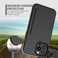 Étui en TPU pour iPhone 13 Pro Max 2 en 1, porte-cartes de crédit, fentes de protection arrière, housse antichoc pour téléphone portable