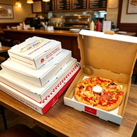 SP3372 Cajas de Pizza de Cartón Corrugado Kraft Desechables, Ecológicas, de Grado Alimenticio, con Logotipo Personalizado Impreso al por Mayor para Comida para Llevar