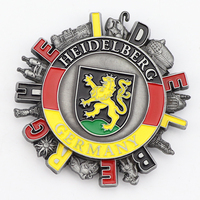 Vente en gros d'aimants de réfrigérateur en métal 3D personnalisés, souvenirs touristiques de la ville de l'Allemagne, cadeaux