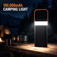 Neue Große Kapazität Powerbank Schnelles Aufladen 100000mAh Solar-Powerbank mit Eingebautem Kabel für Outdoor-Camping Mobilgeräte