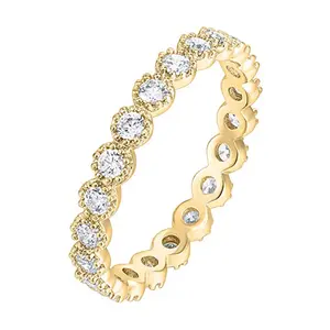 निर्माता थोक जिरकॉन ने महिलाओं के लिए सोने की प्लेटेड फैशन गहने हीरे की शादी की अंगूठी को तोड़ दिया