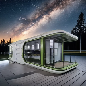Casa de cápsula espacial prefabricada Modular móvil de oficina impermeable ecológica de lujo de alta calidad con cocina y cerradura de puerta - Product Image 1