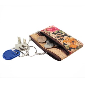 Boshiho Vegan Zipper Cork Coin <b>Purse</b> <b>Small</b> Carry Clutch Wallet Cork Bag - Product Image 2