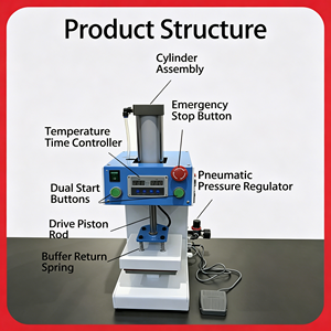 <span class=keywords><strong>Presse</strong></span> à <span class=keywords><strong>chaud</strong></span> pneumatique mini station unique pour l'impression personnalisée de strass et d'étiquettes de vêtements DIY - Product Image 2