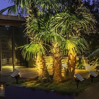 Lampes de jardin solaires 12W IP66 étanches, projecteurs LED pour éclairage de cour, pelouse, arbres, éclairage paysager extérieur