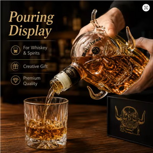 Decantador de Whisky con Forma de Calavera, Botella de Licor de Vidrio Transparente para Bourbon, Brandy, <span class=keywords><strong>Vino</strong></span>, Decoración de Bar en Casa, Regalo - Product Image 3