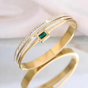 Brazaletes de alta calidad Diamante brillante Temperamento de doble pila Hombres y mujeres con puños Pulsera de doble diamante. - Product Image 1