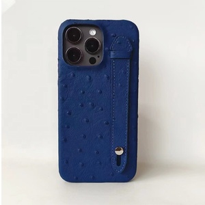 Chất lượng cao đà điểu nổi mô hình da trường hợp điện thoại cho Iphone 15 Pro Max với dây đeo - Product Image 2