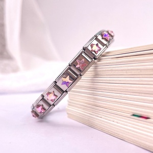 Pulsera de acero inoxidable chapada en oro con diseño de estrella de cinco puntas y diamantes, estilo italiano, para aniversario, éxito transfronterizo. - Product Image 4