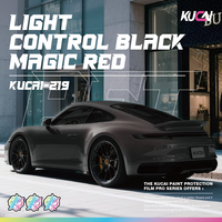 Film vinyle pour voiture KUCAI PET Light Control Black Magic Red, 1,52 x 17 m, pour enveloppement complet de la carrosserie