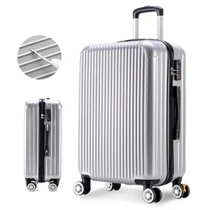 New Arrival White Box Suitcase Nylon Herringbone Webbing Carry On Luggage With Spinner