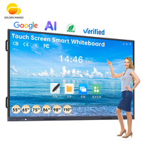 Tableaux blancs intelligents OEM à écran tactile LCD 4K de 55, 65, 75, 86, 98 et 110 pouces, conformes aux normes européennes et à économie d'énergie
