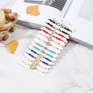 Pulsera De Ojo malvado hecha a mano, brazalete con nudo De cuerda ajustable, pulseras De corazón De amor De Hamsa - Product Image 2