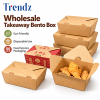 Boîtes à bento jetables en papier kraft biodégradable écologiques Trendz Wholesale pour emballages alimentaires