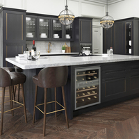 Cuisine de luxe résidentielle, design coloré, armoires murales modulaires en PVC, rangement pour cuisine