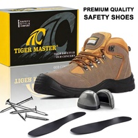 Zapatos de Seguridad Tiger Master CE S1P de Gamuza para Trabajo, con Puntera de Acero, Antipinchazos, Antiestáticos, Antideslizantes, con Suela de PU Resistente al Aceite para Hombre