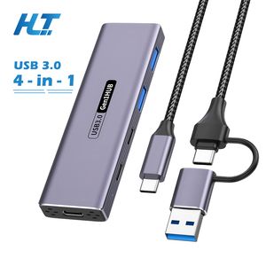 <strong>4</strong>-in-1 USB 3.0 <strong>4</strong>-<strong>Port</strong> <strong>Hub</strong> 5Gbps High Speed USB-A &amp; Type-C Splitter for Laptop/PC/Desktop Aluminum Alloy Expansion Adapter Stock - Product Image 1