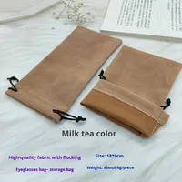 Lunettes de soleil carrées à la mode écologiques et pochette à lunettes avec tissu de flocage pour le stockage de bijoux de bracelet de téléphone