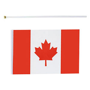 Venta al por mayor poliéster nacional Canadá ondeando bandera canadiense pequeño palo Mini Bandera de mano - Product Image 3