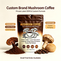 Café instantané soluble aux champignons, mélange d'extraits de Lion's Mane, Reishi, Chaga et Maitake