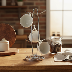 Modern Home Decorative Multifunctional <strong>Mug</strong> <strong>Tree</strong> Stand Single 6 Hooks Metal Iron Non-Folding Rack Holder for Kitchen Tableware - Product Image 5