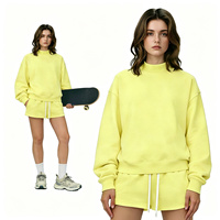 Survêtements personnalisés en gros pour femmes, ensemble deux pièces en molleton de coton avec sweat à capuche et short, survêtements imprimés en relief 3D pour femmes