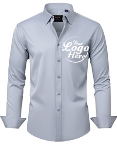 Camisas informales de negocios con botones para hombre, sólidas, de manga larga, elásticas, sin arrugas, de primera calidad - Product Image 5