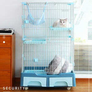 Jaula para perros, precio de fábrica, jaula para mascotas de Cría Grande, jaula para gatos de 3 niveles, Corralito, alambre de Metal con cajón para tiendas de mascotas - Product Image 5