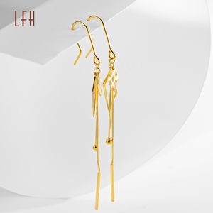 ต่างหูจี้รูปดาวสีทองแท้18K ต่างหู AU750สำหรับเจ้าสาวต่างหูสำหรับงานหมั้นงานแต่งงานต่างหูทองแท้18K - Product Image 6