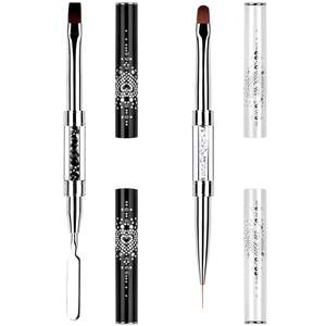 Stylo de photothérapie <span class=keywords><strong>pour</strong></span> ongles à double extrémité personnalisé Spatule en acier Push Liner Gel de peinture Pinceaux multifonctionnels <span class=keywords><strong>pour</strong></span> Nail Art - Product Image 1