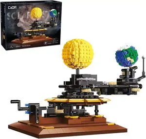 Cada C71004W 865PCS Education Science Experiment City Solar System Earth Sun Clock DIY Building Blocks Bricks Toys Sets for Kids