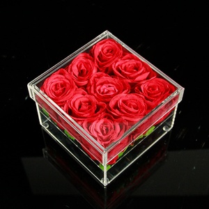 Acrylic Modern Square Rose Flower Box with 9 Holes for Customized Store Display Stand - Product Image 6