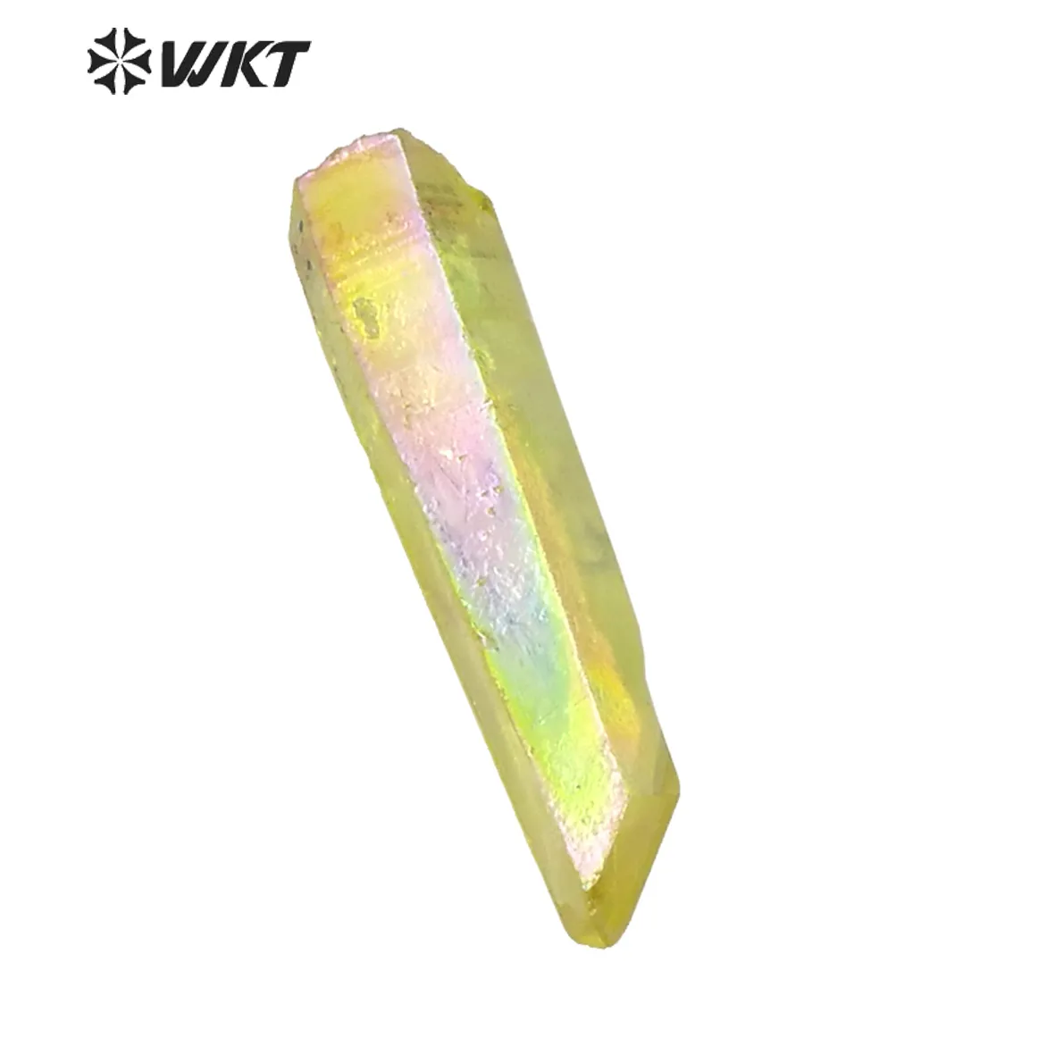 WT-G129 도매 천연 옐로우 크리스탈 석영 돌 보석 만들기 돌 치유 포인트 정신 석영 포인트 돌