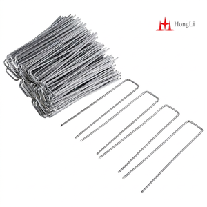 Clous de jardin en acier de type U, tige lisse, diamètre de la tête 3 mm, pointe acérée/plate, haute qualité, agrafe 10J pour tissu de paillage - Product Image 1