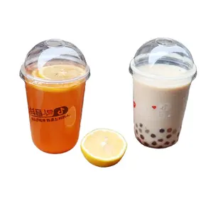 Popular design flat cover spherical cup lid pet disposable plastic lid for juice drink cup