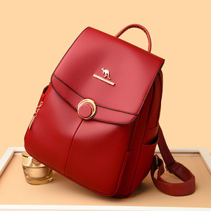 Mochila de Mujer en Cuero PU Suave, Color Sólido, Forro de Poliéster, Bolsa de Viaje Escolar, Capacidad de 20-35L, Estilo Moderno 2026 - Product Image 4