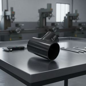 Tubo de Admisión en Forma de T de Fibra de Carbono 3K con Acabado Brillante y Ligero para Sistemas de Admisión de Aire en Automóviles y Ventilación Industrial - Product Image 2