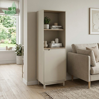 Armoire de rangement semi-ouverte haute certifiée, avec compartiments ouverts et fermés, pour salon, chambre, bureau à domicile, bibliothèque