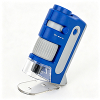 Portable 60-120X LED UV Lighted Mini Educational Small New Design Pocket Microscope for Kids Travel Observation STEM Toy