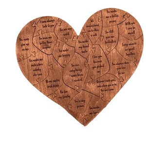 Rompecabezas de madera en forma de corazón 31x26cm 51-100 piezas Regalo de San Valentín para parejas - Product Image 5