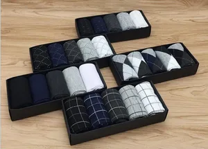 Yueli-Calcetines de algodón para hombre, alta calidad, 5 pares, regalos, caja, venta al por mayor, negocios, transpirables, nuevo estilo