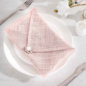 Wholesale Faux Linen Polyester Dinner Napkin with Hemmed Edge for Wedding Banquet Event Rental and Catering Orders - Product Image 1