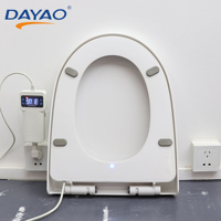 Fournisseur professionnel de couvercles de toilettes intelligents en plastique de forme allongée moderne, sièges chauffants, fermeture douce, AC 220V, garantie de 2 ans, salle de bain