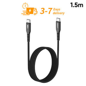 พร้อมจัดส่งสายชาร์จ USB C แบบถักไนลอน SUNGUY ได้รับการรับรองมาตรฐาน CE กำลังไฟ 60W ความยาว 1.5 เมตร สายชาร์จเร็ว สายส่งข้อมูล สาย USB แบบกำหนดเองได้ - Product Image 1