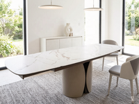 Table à manger extensible en céramique avec plateau en pierre frittée, pliable et peu encombrante, vente en gros, fabricant de meubles